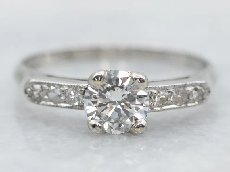 women’s contemporary engagement rings -Platinum GIA Certified Diamond Engagement Ring