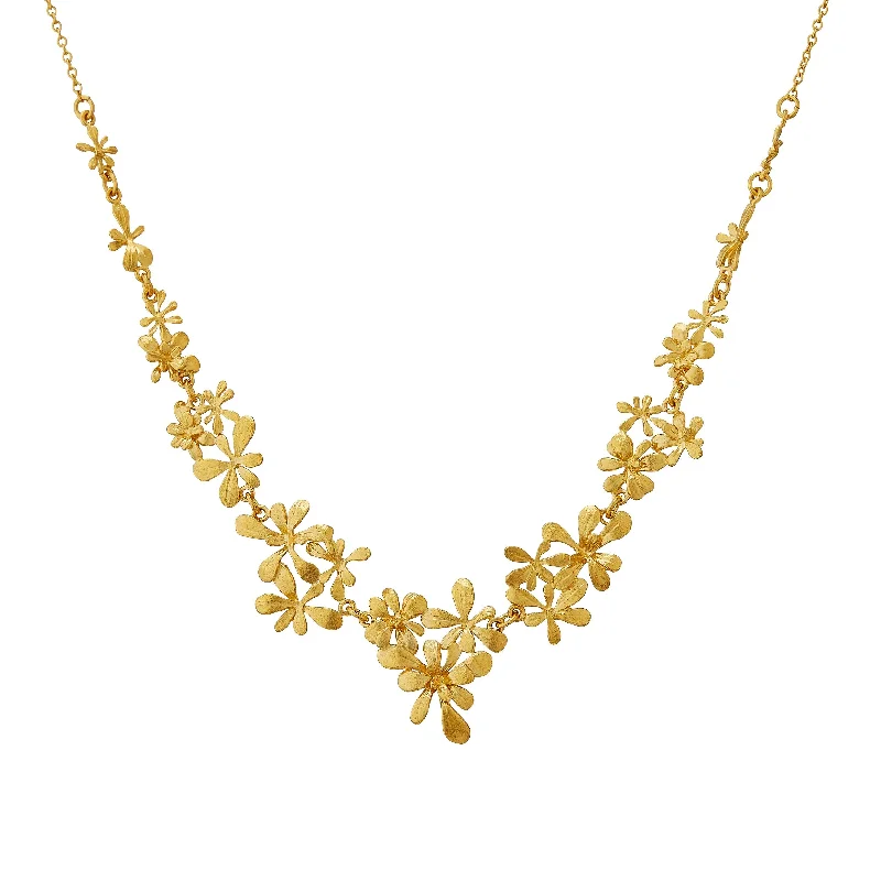 birthday gift necklaces for women -Alex Monroe Clustered Rosette Allure Collar Necklace