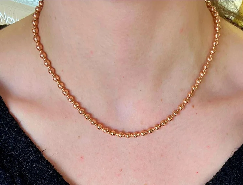 trendy gold necklaces for women -Rose Gold Balls Necklace