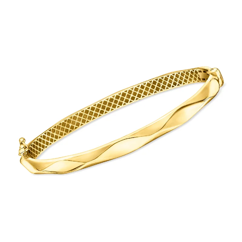 RS Pure by Ross-Simons 18kt Gold Vermeil Geometric Bangle Bracelet