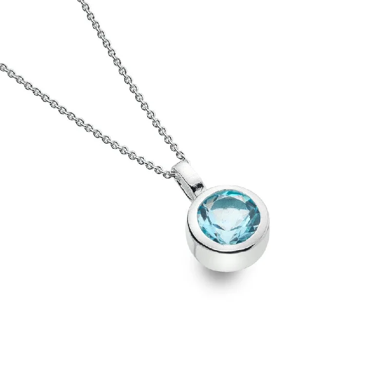 charm necklaces for women -Sea Gems Blue Topaz Pendant Necklace