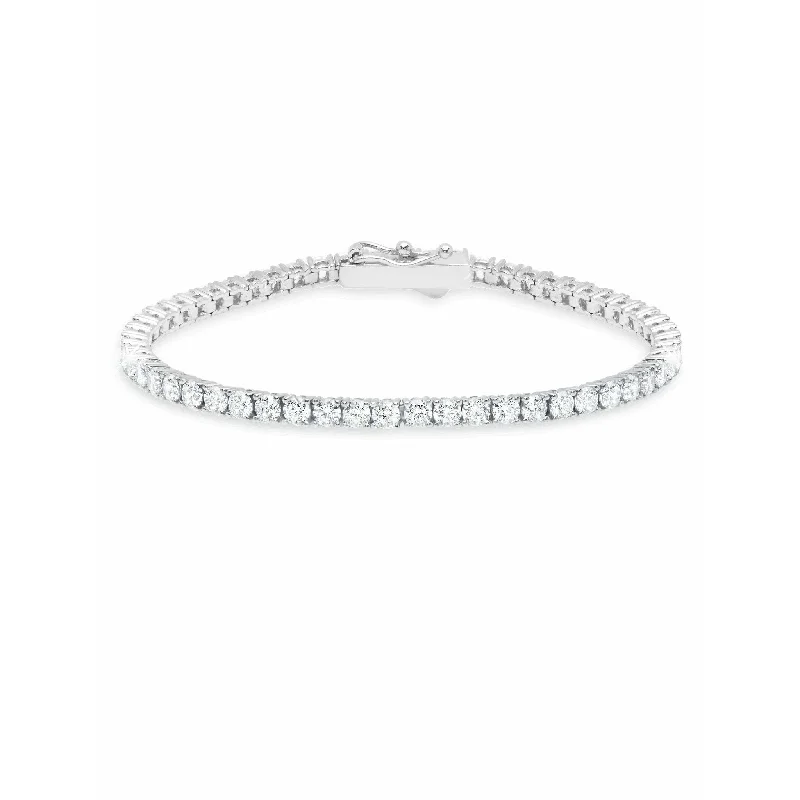 CRISLU Classic Medium Brilliant Tennis Bracelet Finished in Pure Platinum - 5.25 cttw