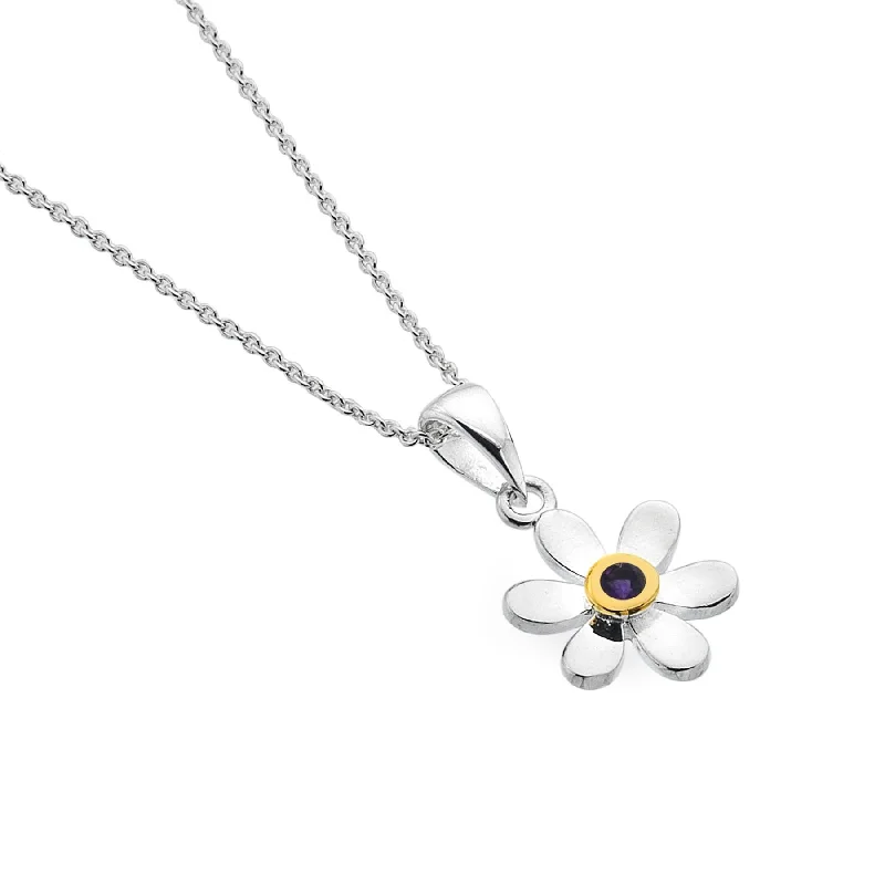 elegant pendant necklaces for women -Sea Gems Garnet Daisy Necklace