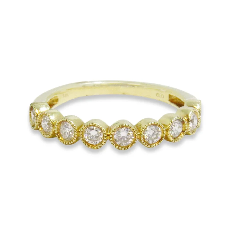 Diamond and Gold Wedding Band