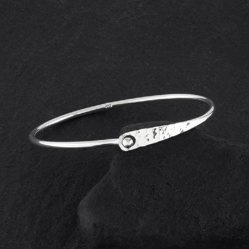 Thin Sterling Silver Clasp Bangle Bracelet