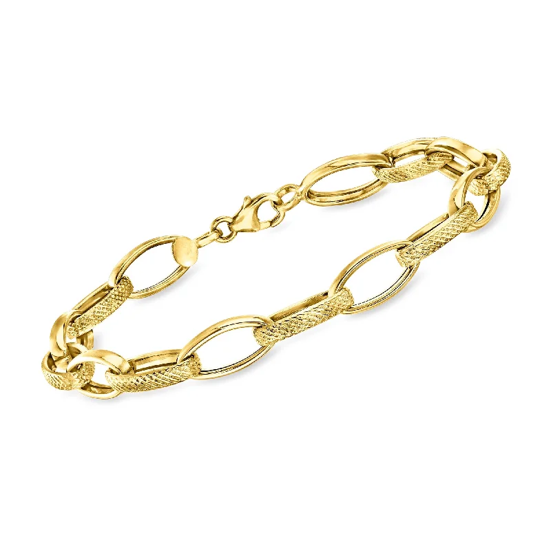 Ross-Simons Italian 18kt Yellow Gold Oval-Link Bracelet