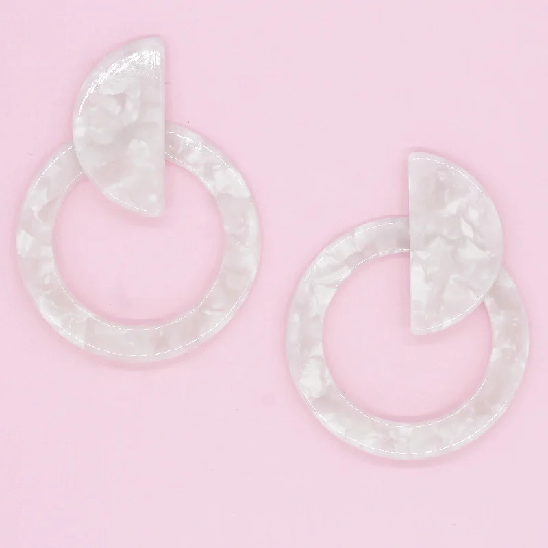 Jayla Resin Earrings- Mother of Pearl