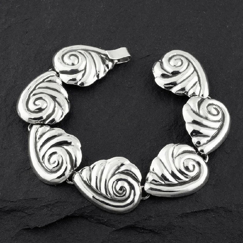 Vintage Taxco Silver Snail Shell Bracelet