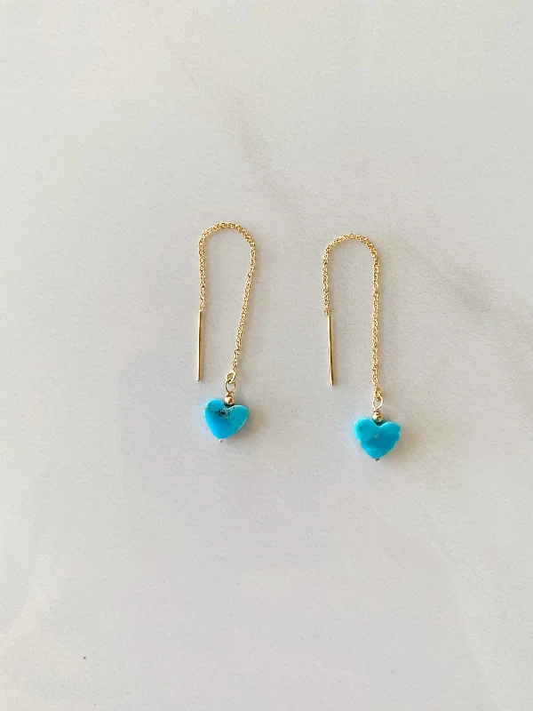 Kingman Turquoise Heart Earrings