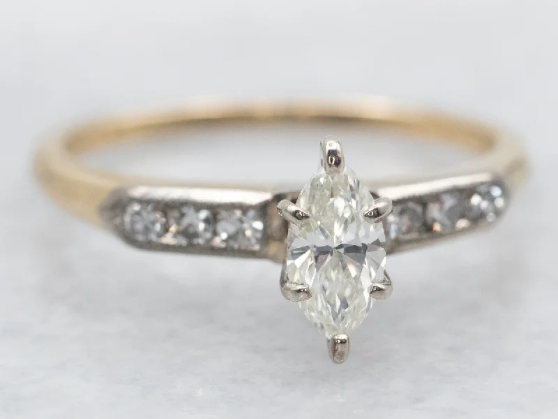 vintage-inspired engagement rings -Jabel Marquise Cut Diamond Engagement Ring