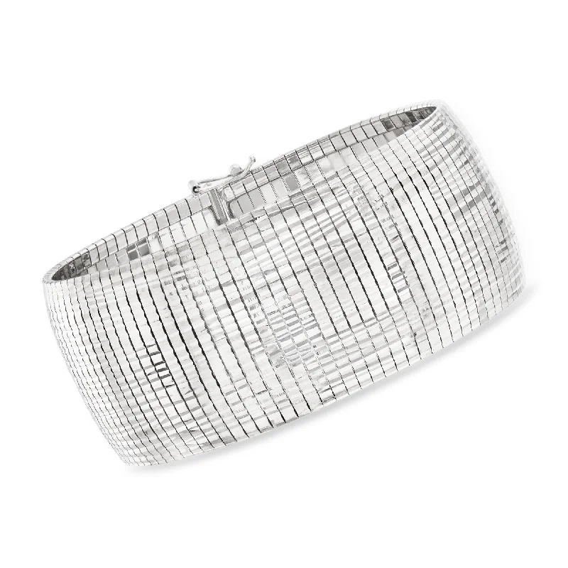 Ross-Simons Italian Sterling Silver Diamond-Cut Omega Bracelet