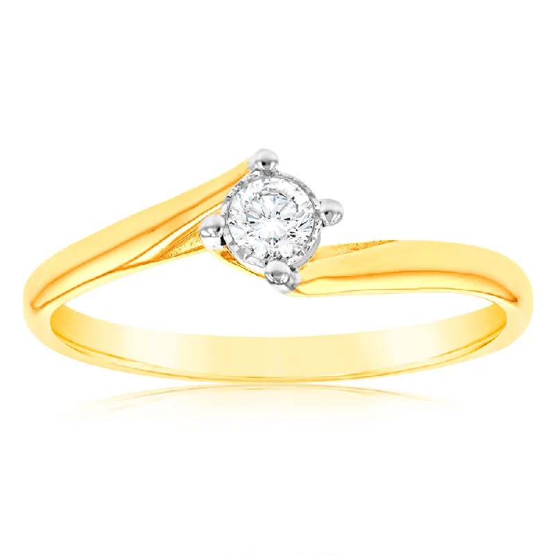 anniversary engagement rings -Luminesce Lab Grown Diamond Engagement Ring in 9ct Yellow Gold