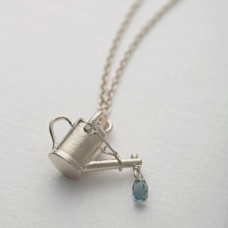 personalized engraving necklaces for women -Alex Monroe Silver Watering Can Necklace