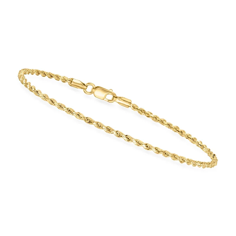 Canaria 1.8mm 10kt Yellow Gold Rope-Chain Bracelet