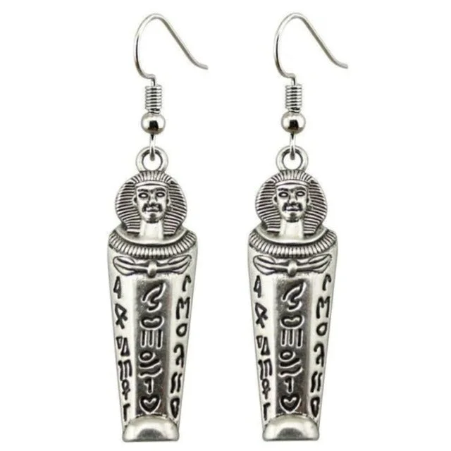 Egyptian Cartouche Earrings [Pharaoh Sarcophagus]