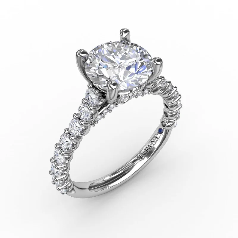 affordable engagement rings -Contemporary Diamond Solitaire Engagement Ring With Hidden Halo