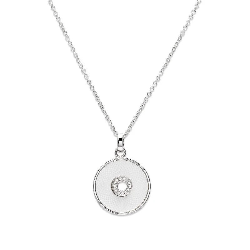 crystal necklaces for women -Unique & Co Mother of Pearl Disc Necklace