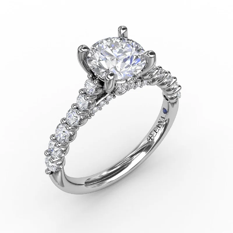 custom-made engagement rings for women -Contemporary Diamond Solitaire Engagement Ring With Hidden Halo