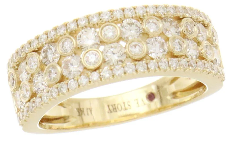 14K Yellow Gold 1.02ctw Diamond Multi Row Ring