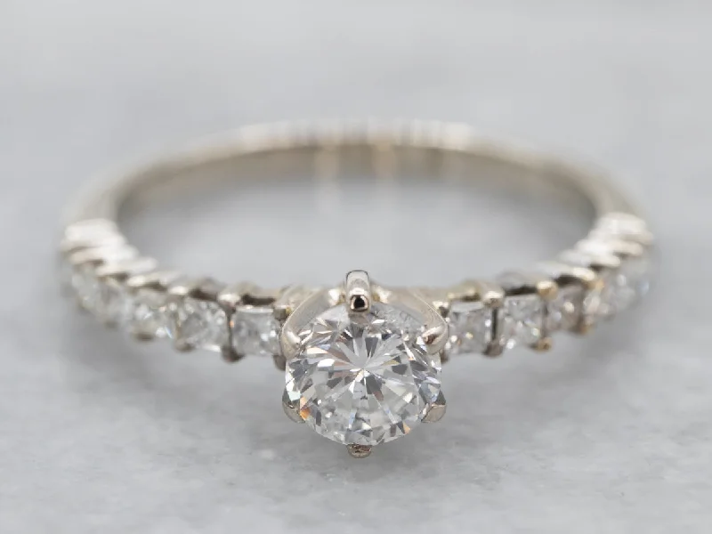 luxury diamond solitaire engagement rings -Modern Round Brilliant Diamond Engagement Ring