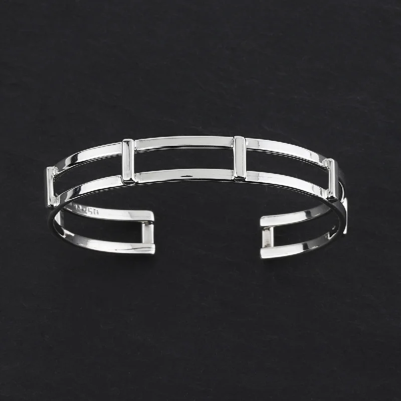 Sterling Silver Rectangle Cuff Bracelet