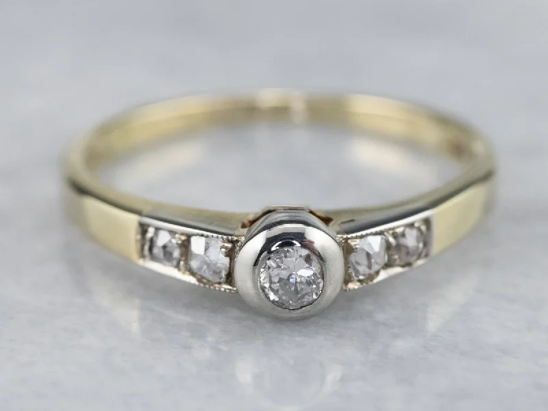 large solitaire engagement rings -Bezel Set Diamond Engagement Ring