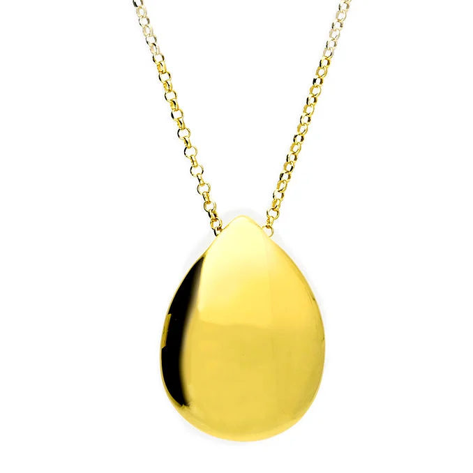 sterling silver necklaces for women -18ct Gold Plated Sterling Silver Teardrop Pendant Necklace