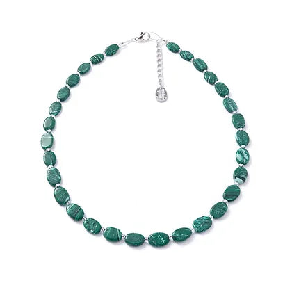 stylish chain necklaces for women -Carrie Elspeth Jade Marbled Ceramic Ovals Full Necklace