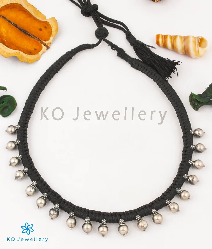 bohemian necklaces for women -The Payal Silver Choker Necklace (Small/Oxidised)