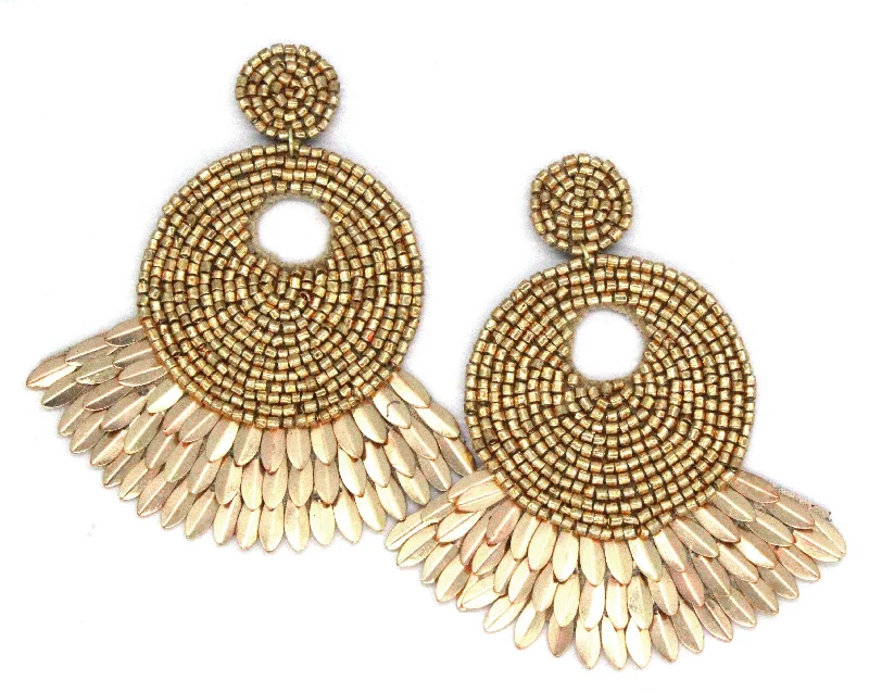 Marissa Shell Spike Earrings- Gold