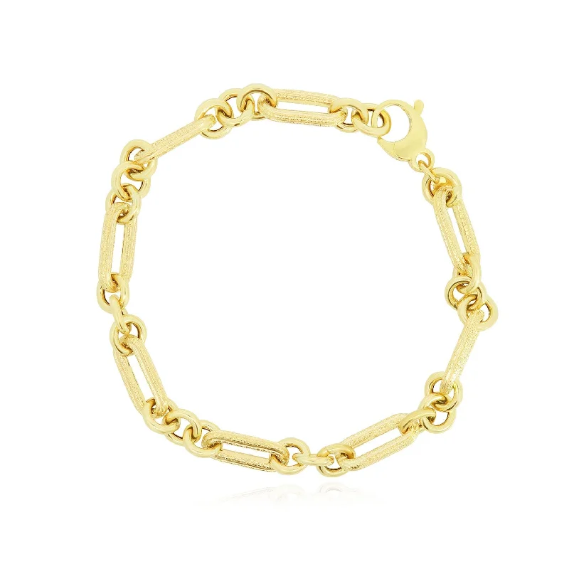 Matte Gold Mixed Link Bracelet