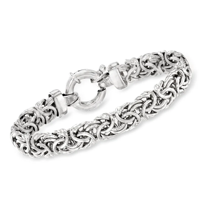 Ross-Simons Sterling Silver Medium Byzantine Bracelet For Women