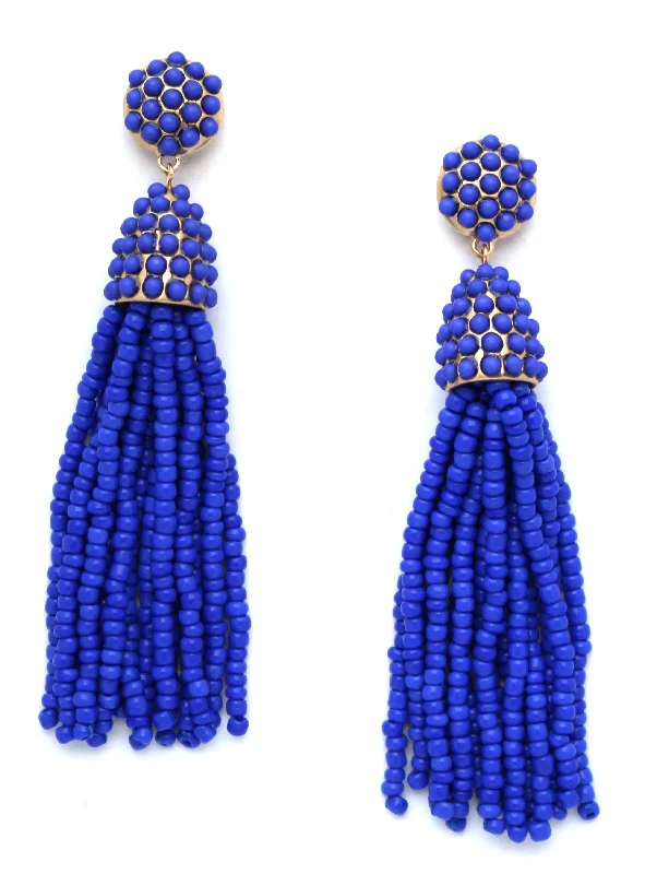 Victoria Joy Tassel Earrings- Royal