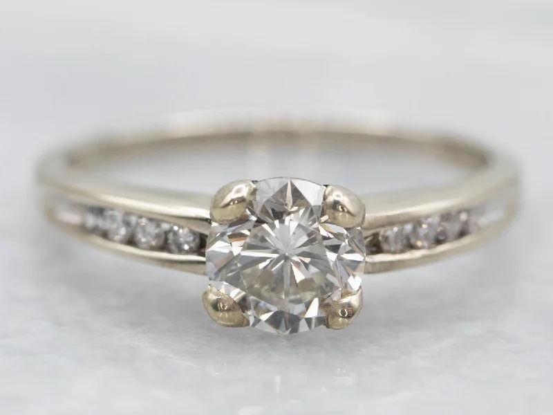 luxury engagement rings -Modern Round Brilliant Diamond Engagement Ring