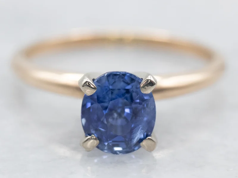 stackable engagement rings -Classic Sapphire Solitaire Engagement Ring