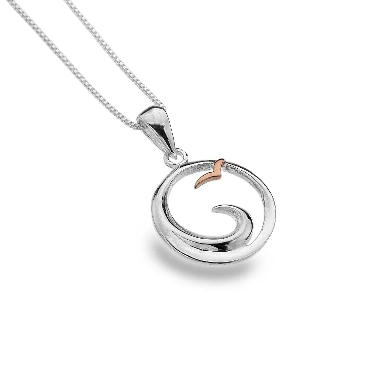 stylish modern necklaces for women -Sea Gems Seagull and Wave Pendant