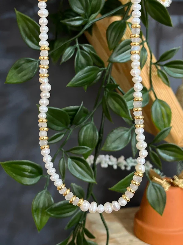 bohemian necklaces for women -Yaron Morhaim Pearl and Moonstone Necklace