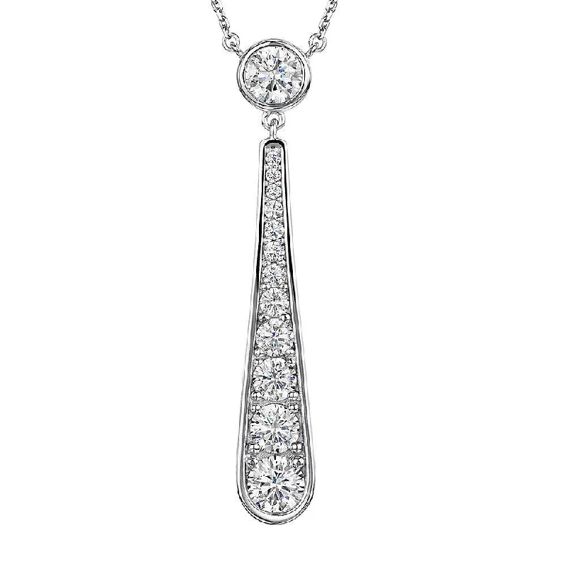 vintage necklaces for women -Teardrop CZ Pendant Necklace