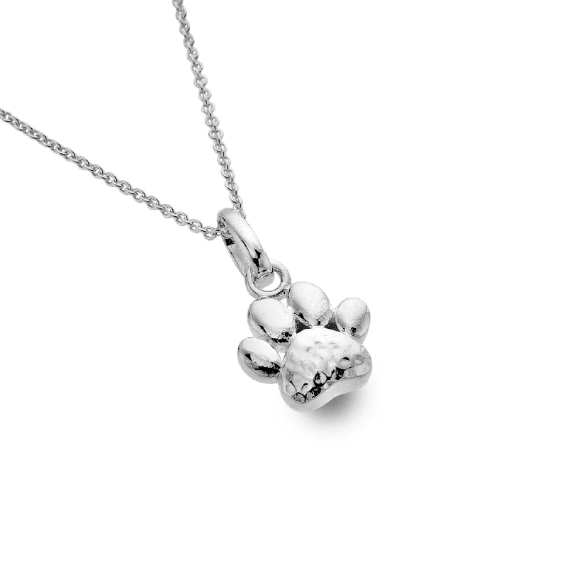 dainty necklaces for women -Sea Gems Sterling Silver Dog Paw Pendant Necklace