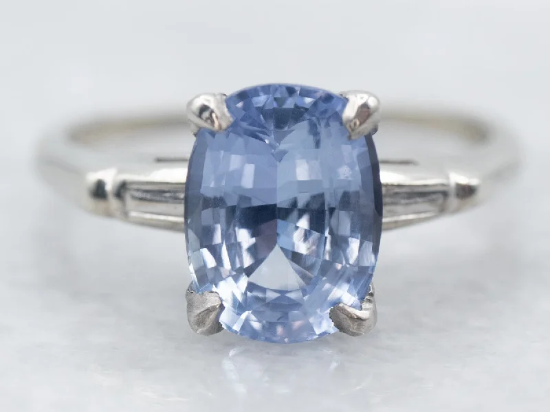 vintage-inspired engagement rings -Retro Sapphire Solitaire Engagement Ring