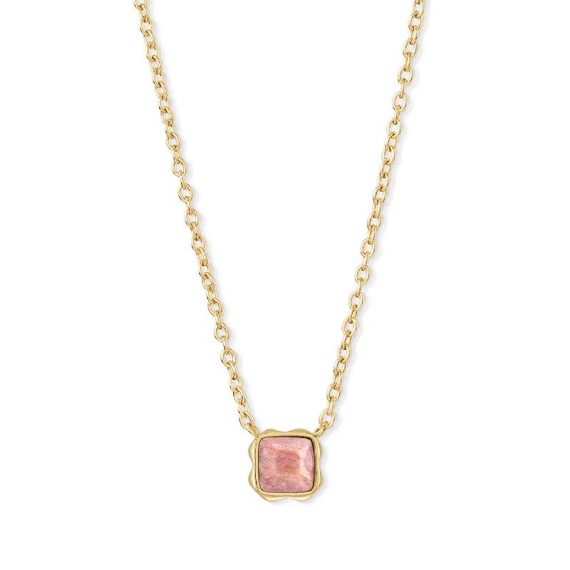 statement necklaces for women -Coeur De Lion July Birthstone Gold Rhodochrosite Necklace