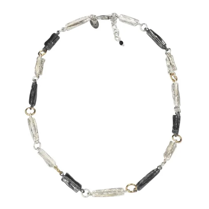 choker necklaces for women -Silver Two-Colour 3 Dimensional Necklace