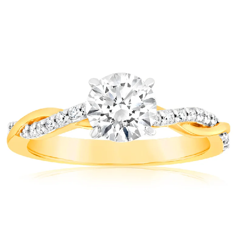 vintage inspired diamond engagement rings -Luminesce Lab Grown 18ct Yellow Gold 1.10 Carats Diamond Engagement Ring