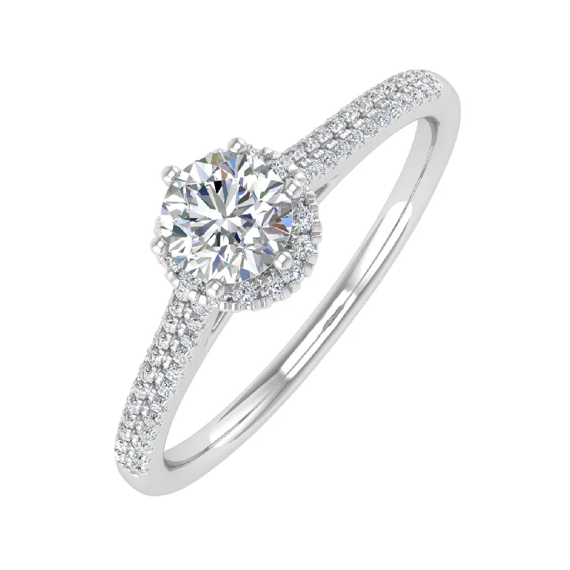 cubic zirconia engagement rings -0.40 ctw Floating Halo Designer Engagement Ring in Gold