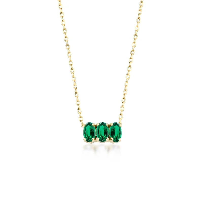 high-end necklaces for women -GFG Jewellery Dumon Emerald Necklace - 18ct Gold