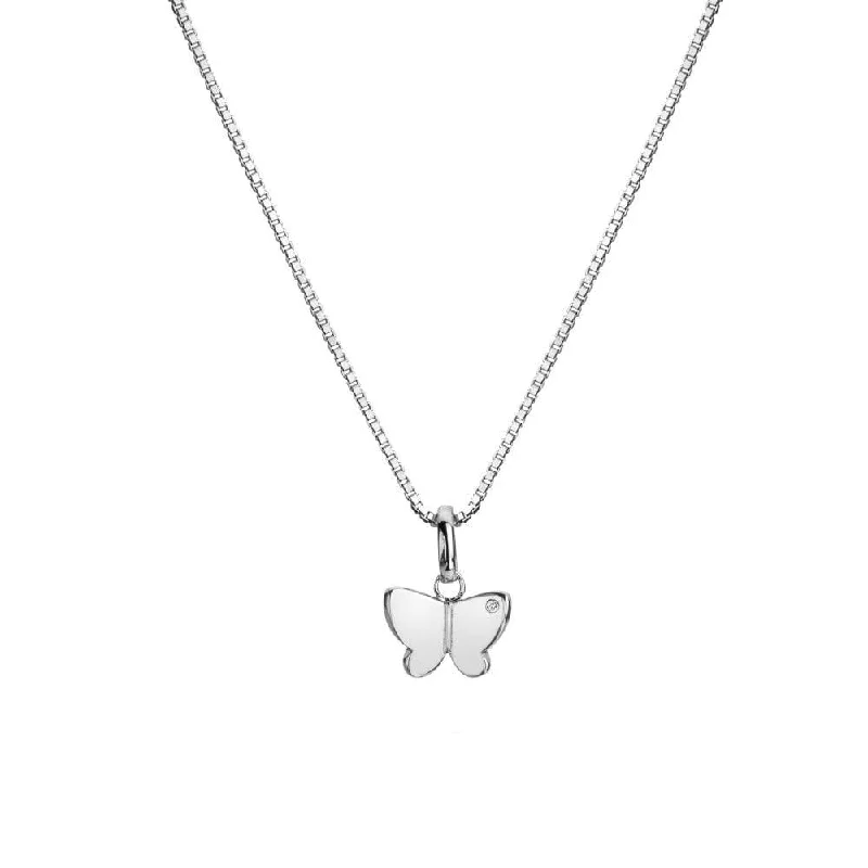 designer name necklaces for women -Hot Diamonds Silver Butterfly Pendant