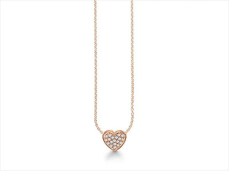 minimalist necklaces for women -Story Necklace - Pave CZ Heart