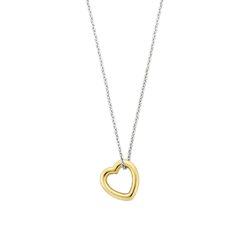 fashion necklaces for women -Ti Sento 18ct Gold Vermeil Silver Heart Necklace