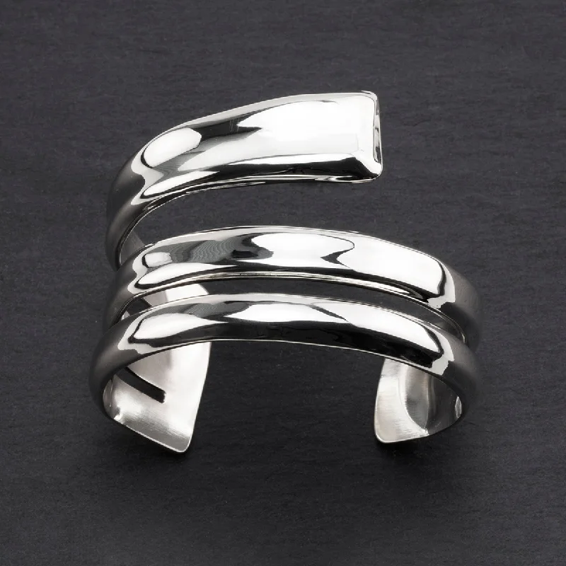 Chunky Sterling Silver Statement Cuff Bracelet