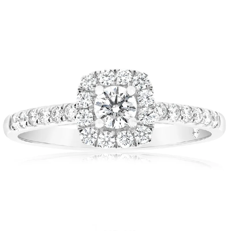 women’s unique gemstone engagement rings -Flawless Engagement Ring with 5/8 carat TW of Diamond in 18ct White Gold